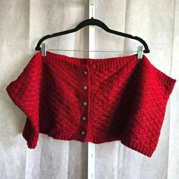 Knitted Button Shoulder Wrap Button Large Plus One Size - Picture 1 of 3